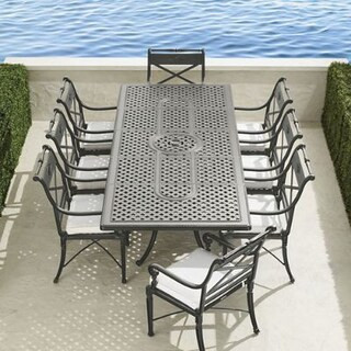 Carlisle 9-pc. Extendable Dining Set in Slate Aluminum | Frontgate