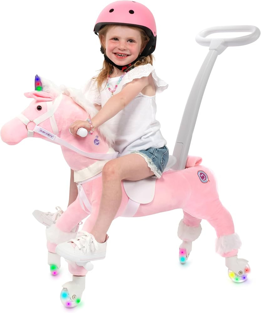 Power Pony Ride On Unicorn Riding Toy for 2+ Kids - Power Ponies Push Pull Kids Ride On Pony for ... | Amazon (US)