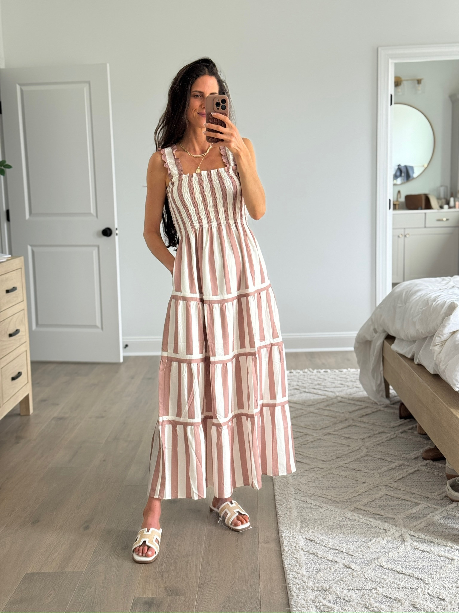 This might be my favorite dress I’ve found for summer

The fit is so flattering, the stripes are SO good, and it’s one of those pieces you can wear for anything—vacation, brunch, showers… all of it

It looks way more expensive than it is and I know this one won’t stay in stock long

#LTKSeasonal #LTKootd #LTKmomlife