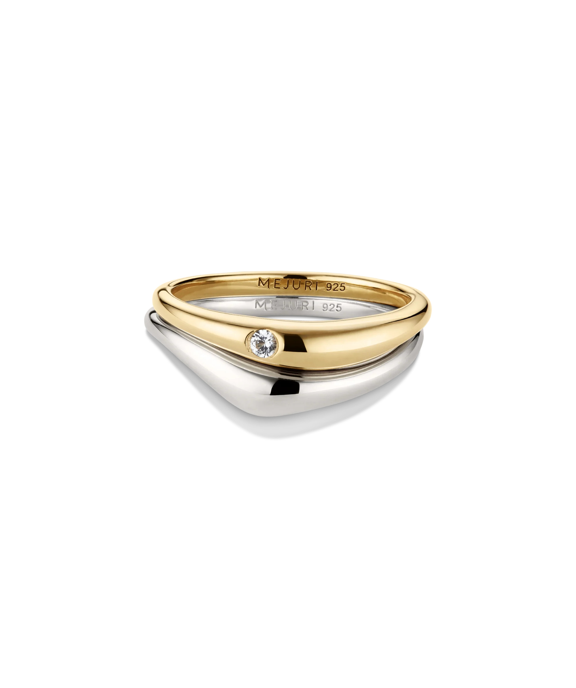 Organic D\u00f4me Nesting Ring Set in 18k Gold Vermeil & Lab-Grown Sapphires | Mejuri | Mejuri Fine Crew