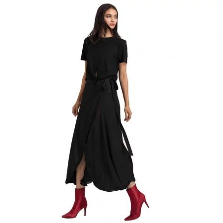 Black Wrap Skirt | Walmart (US)