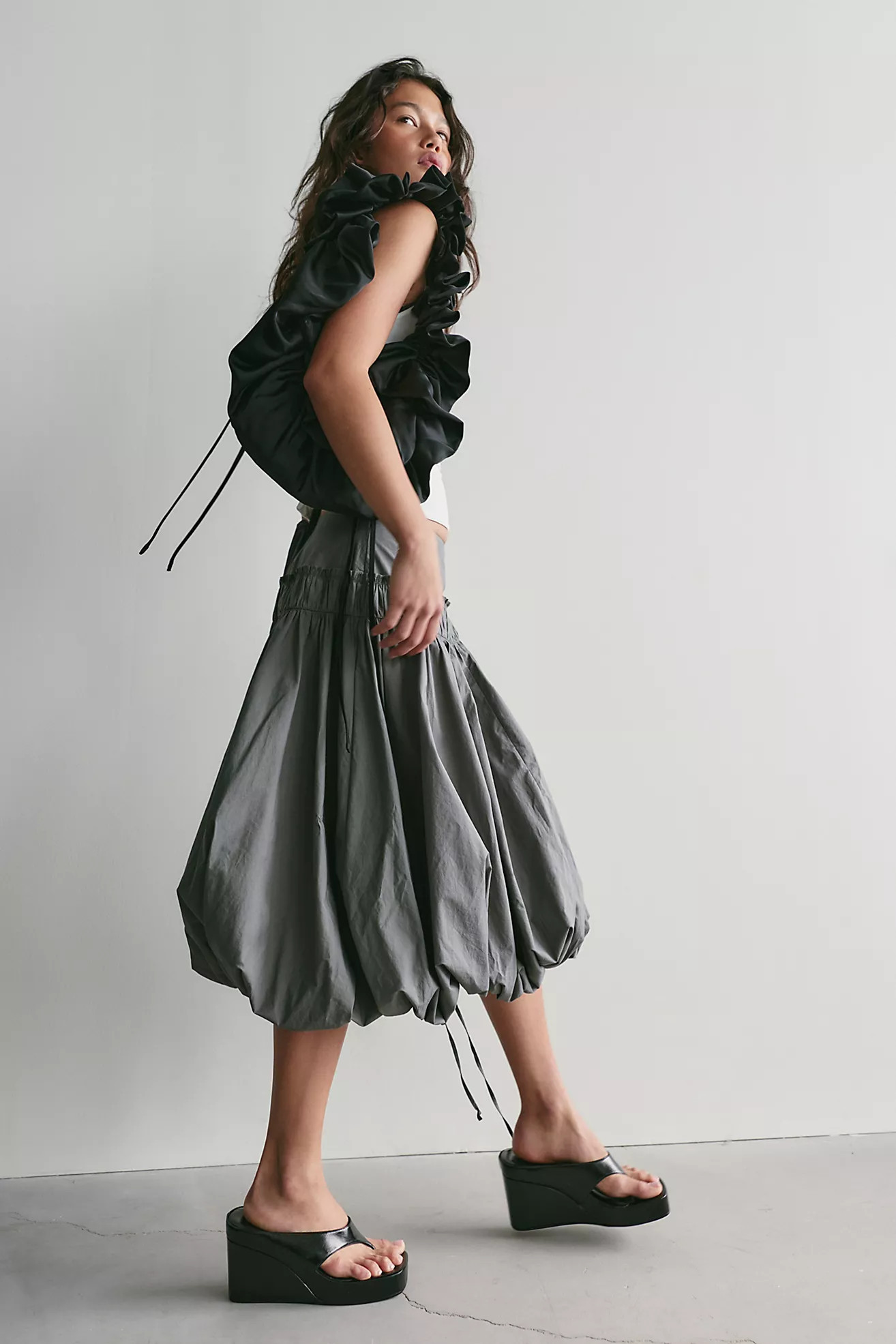 Sea Salt Midi Bubble Skirt | Free People (Global - UK&FR Excluded)