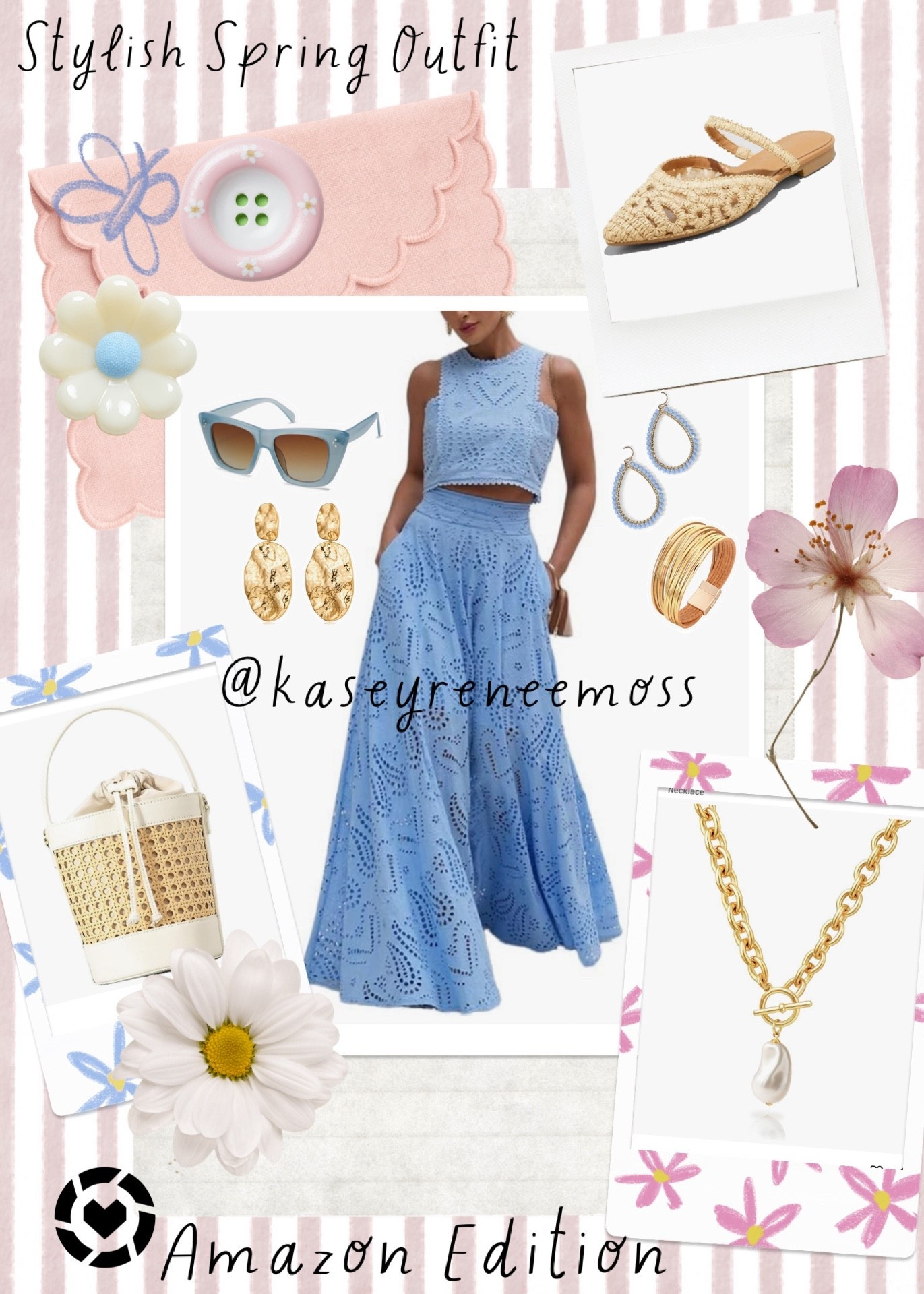 Super cute stylish Spring Outfit from Amazon! Whether your getting ready for vacay, date night, or want to look elegant and stylish this entire look has you covered! Shop links below…