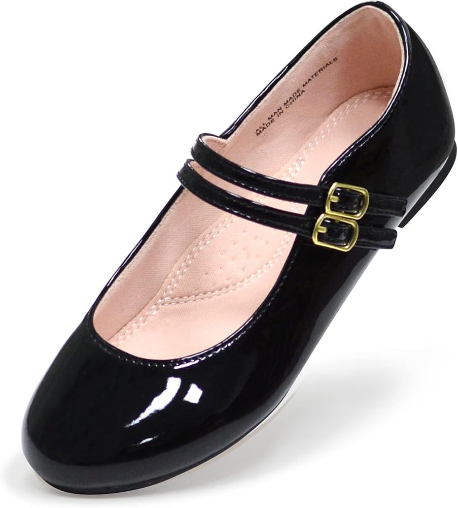 LseLom Girls Dress Shoes-Mary Jane Shoes for Girls Low Heel Princess Hook and Loop Dress Shoes Pa... | Amazon (US)
