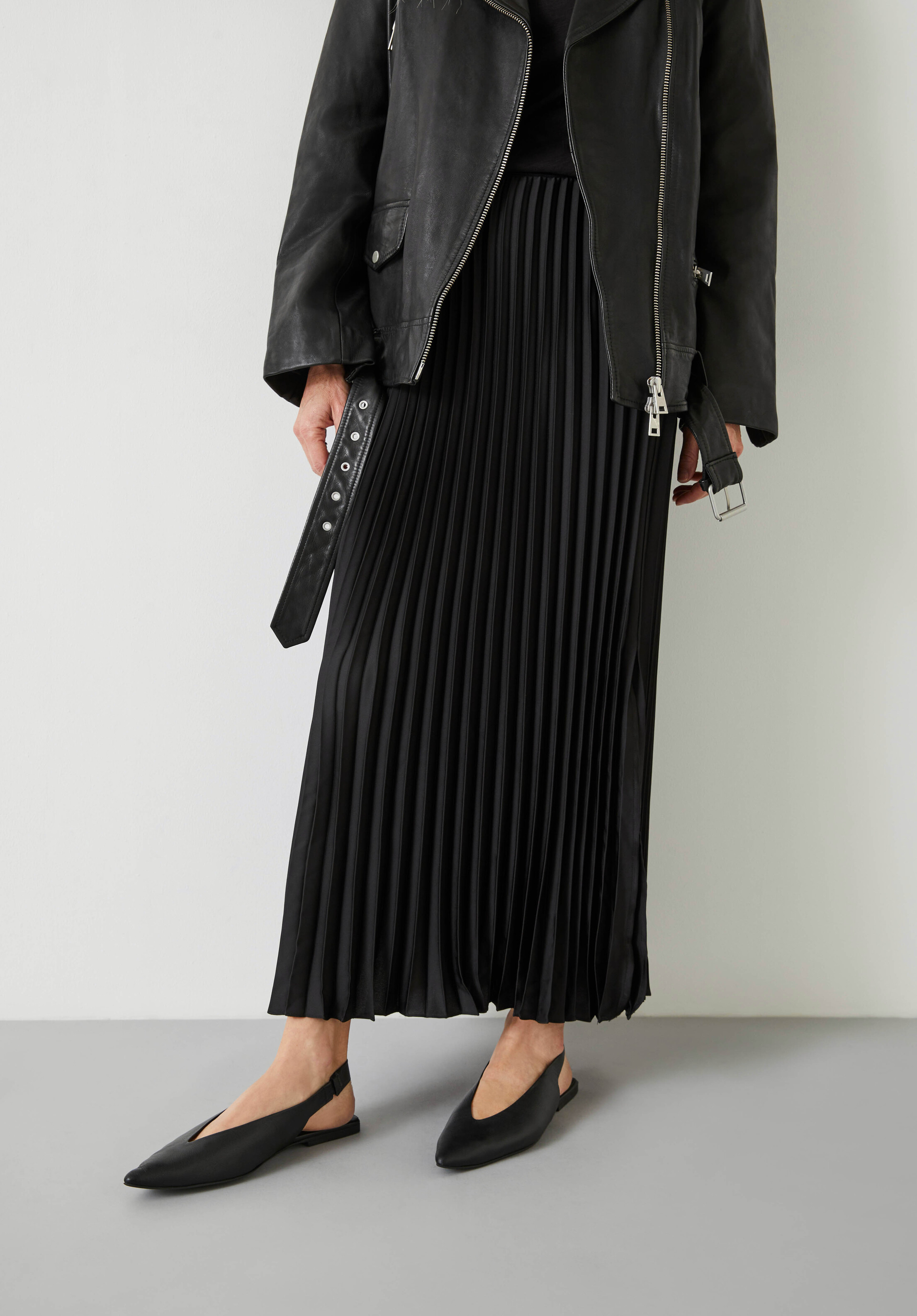 Pleated Satin Maxi Skirt | Hush UK