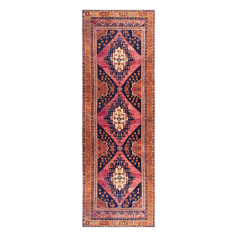 (B794) Amelie Multicolor Medallion Washable Runner, 2x7 | At Home