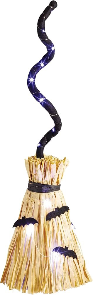 Mud Pie Halloween Bats LED Light, Sound and Motion Broom | Amazon (US)