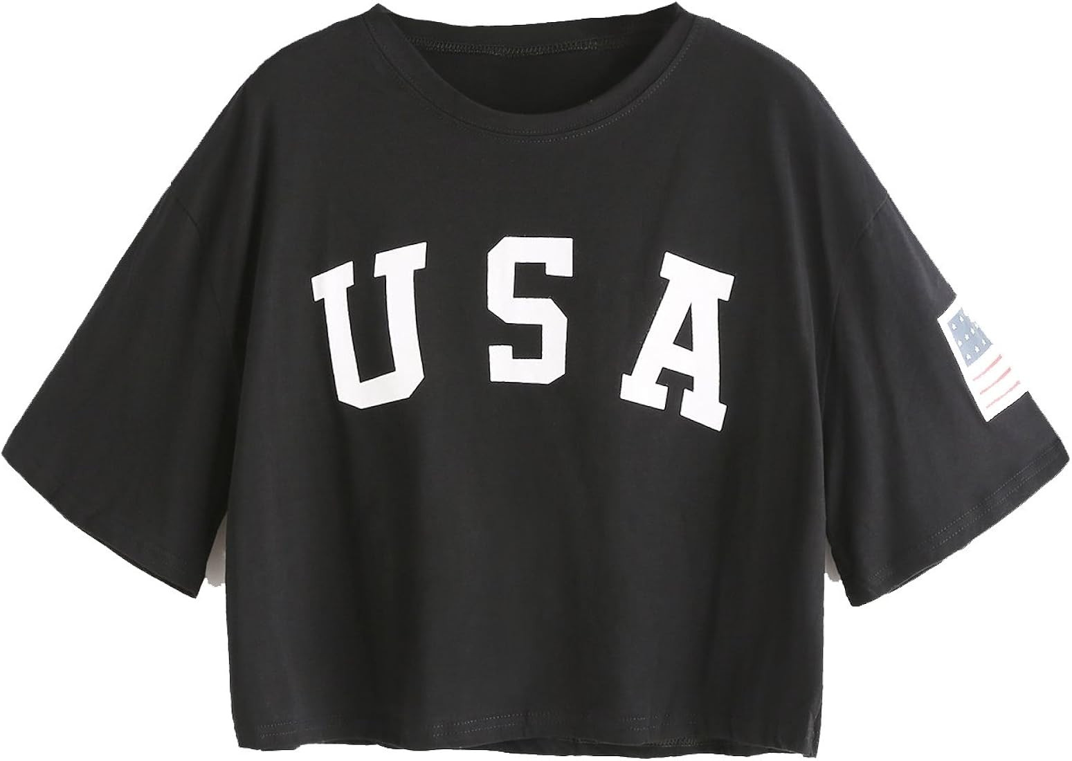 SweatyRocks Women's Letter Print Crop Tops Summer Short Sleeve T-Shirt | Amazon (US)