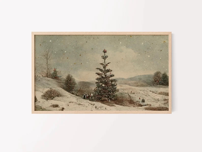 Samsung Christmas Frame TV Art Christmas Tree in Field - Etsy | Etsy (US)