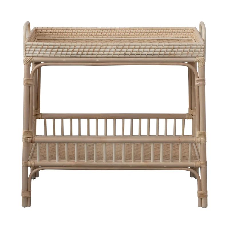 Howells Hand-Woven Bamboo And Rattan Console Table With Shelf | Wayfair North America