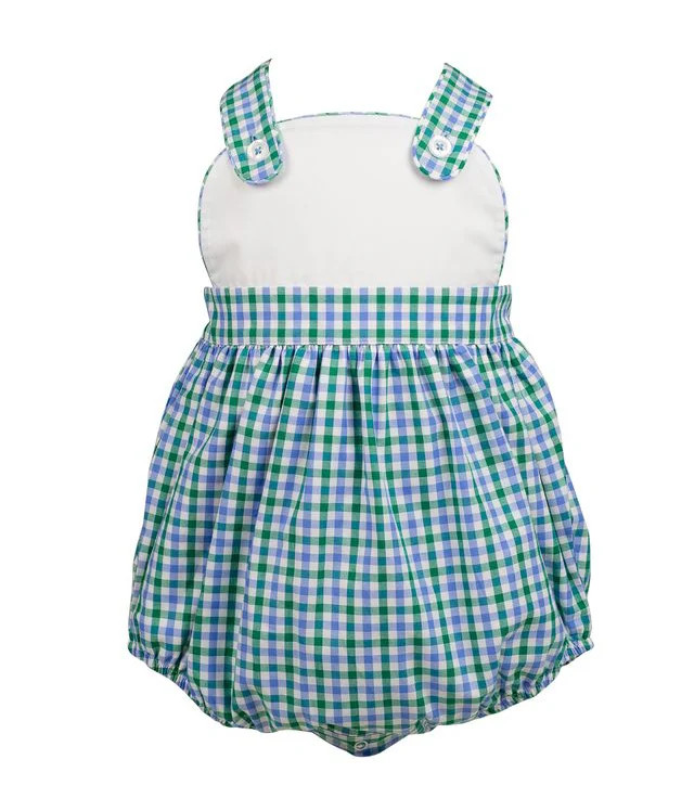 The Proper Peony Effie Blue and Green Plaid Boy Bubble | JoJo Mommy