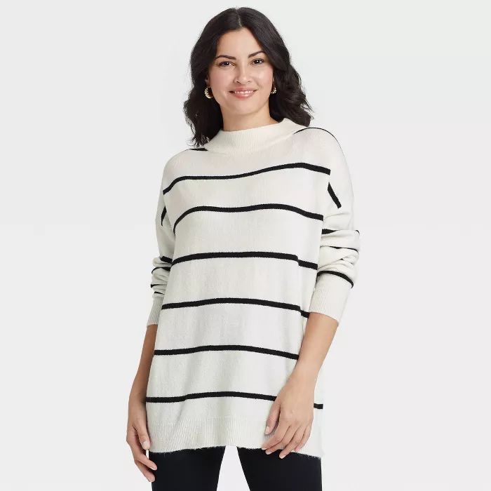 Women's Slouchy Mock Turtleneck Pullover Sweater - A New Day™ | Target