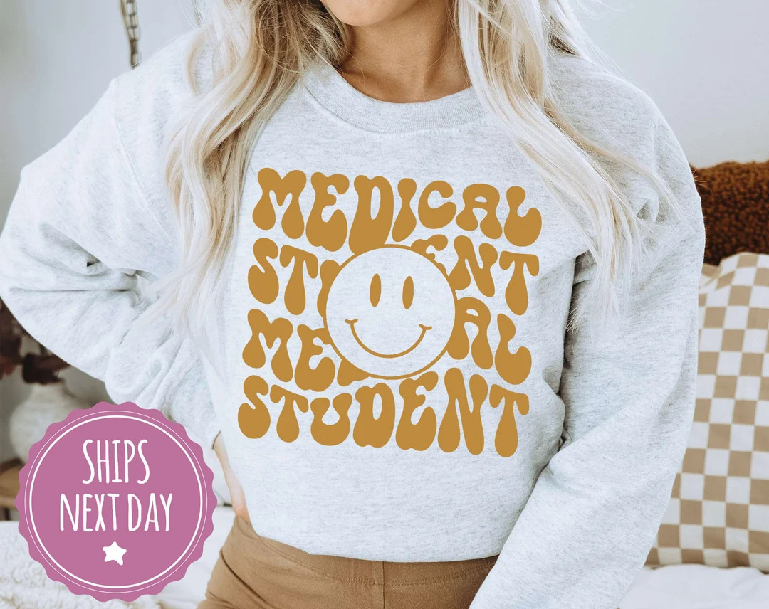 Smiley Medical Student Crewneck Sweatshirt, Medical School Sweater, Med Student Hoodie, Medical S... | Etsy (US)