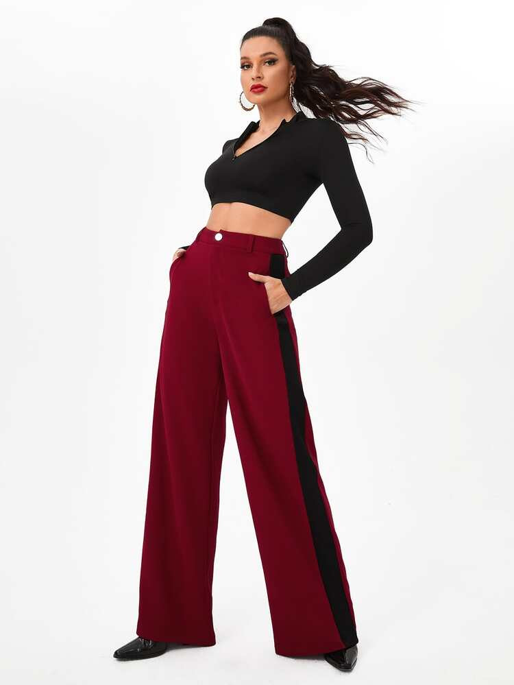 New
     
      SHEIN X NeeshaValore High Waist Colorblock Wide Leg Pants | SHEIN