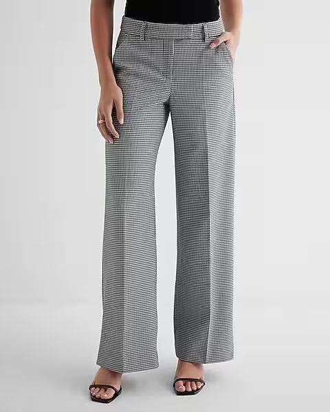 Editor Mid Rise Houndstooth Relaxed Trouser Pant | Express