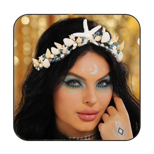 Catery Seashell Crown Headband Starfish Mermaid Headpiece Beach Wedding Hair Accessories for Women and Girls | Amazon (US)