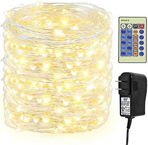 Decute 500LED Fairy String Lights Warm White Christmas Lights 164ft Silver Wire w/Remote, Firefly Li | Amazon (US)