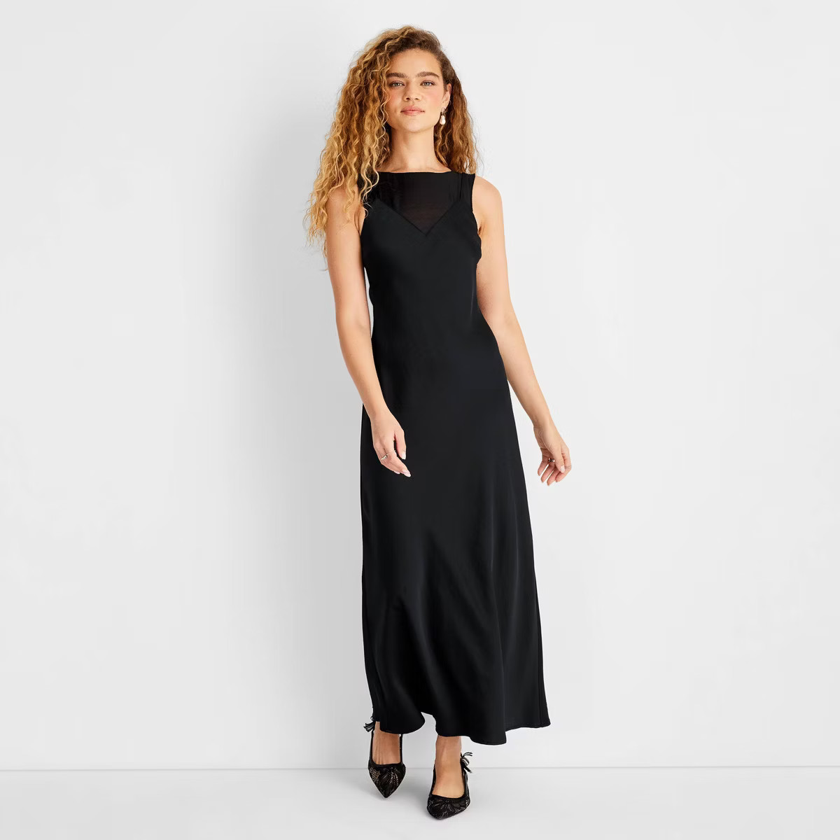 Women's Sleeveless Mixed Media Ankle Slip Dress - Future Collective | Target