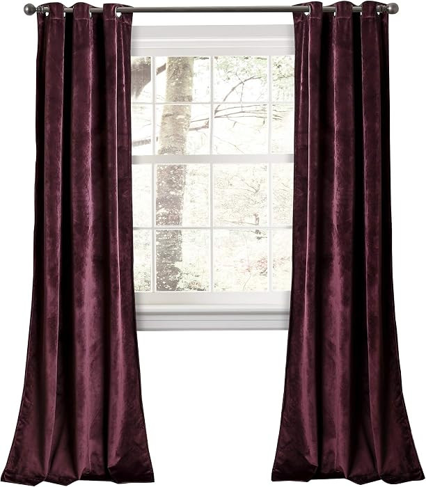Lush Decor Prima Velvet Curtains Color Block Light Filtering Window Panel Set for Living, Dining,... | Amazon (US)