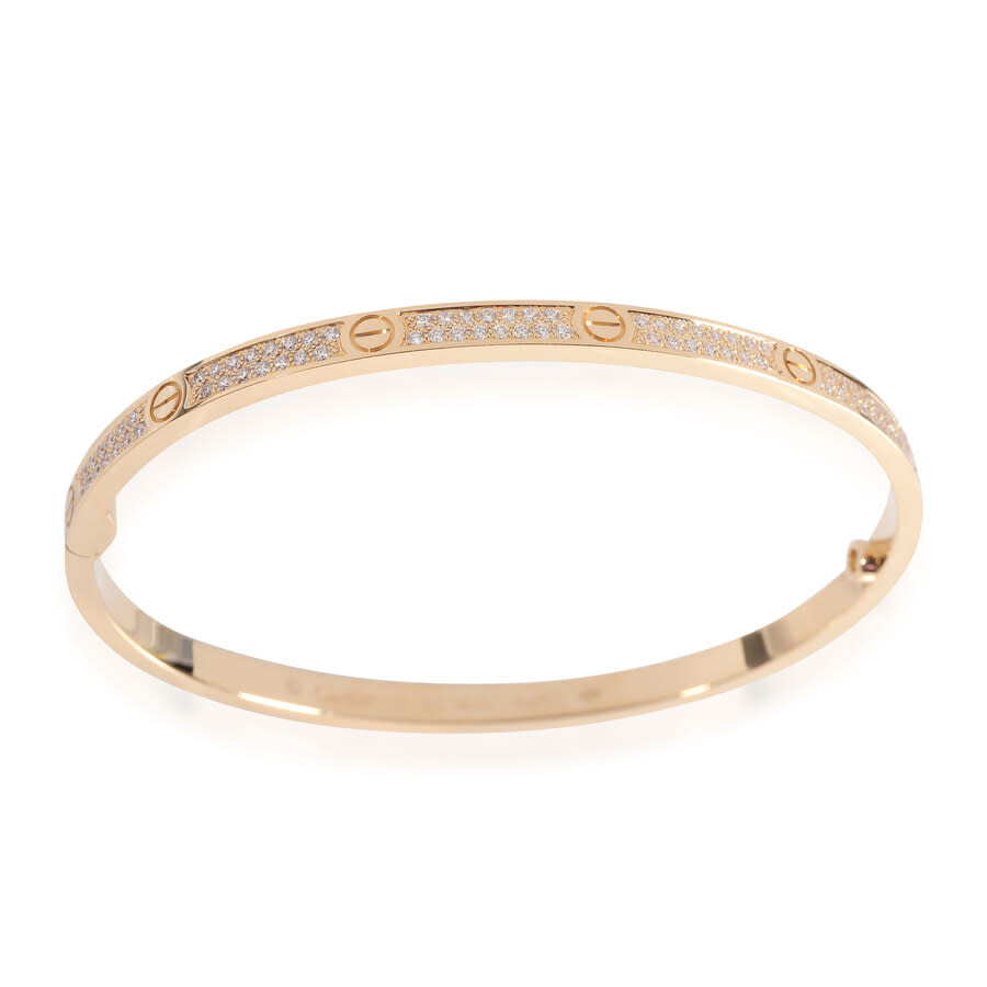Pre-Owned Cartier Love Bracelet, Small Model, Paved (Yellow Gold) | Jomashop.com & JomaDeals.com