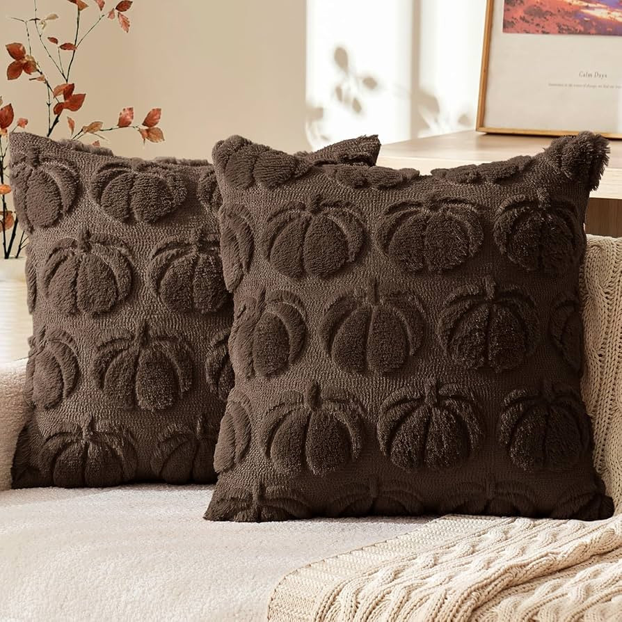 MIULEE Fall Pillow Covers Pumpkin Fall Decor 18x18 Reddish Brown | Amazon (US)
