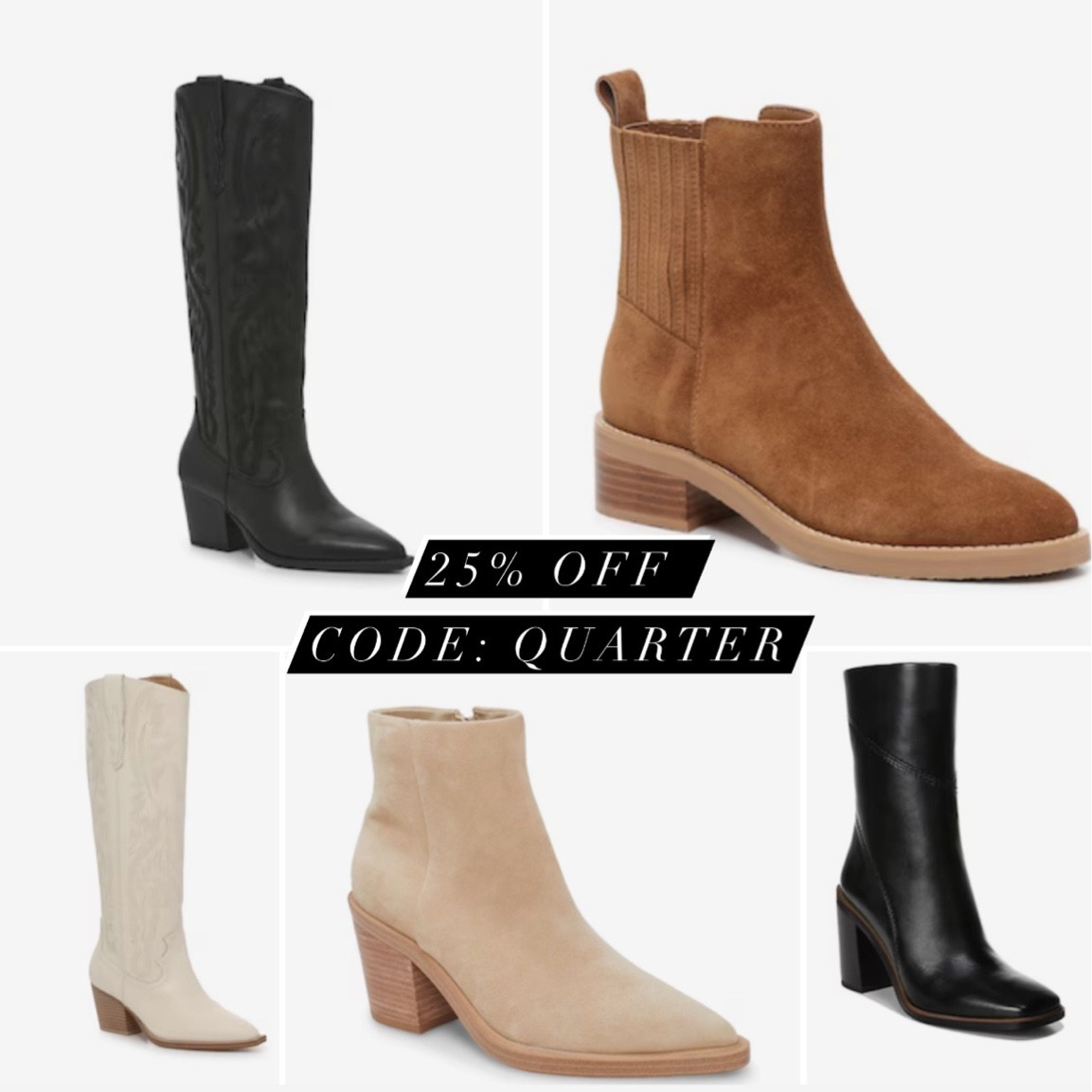 Labor Day sale! 25% off with code: QUARTER 

Fall booties, western boots

#LTKsalealert #LTKshoecrush #LTKSeasonal