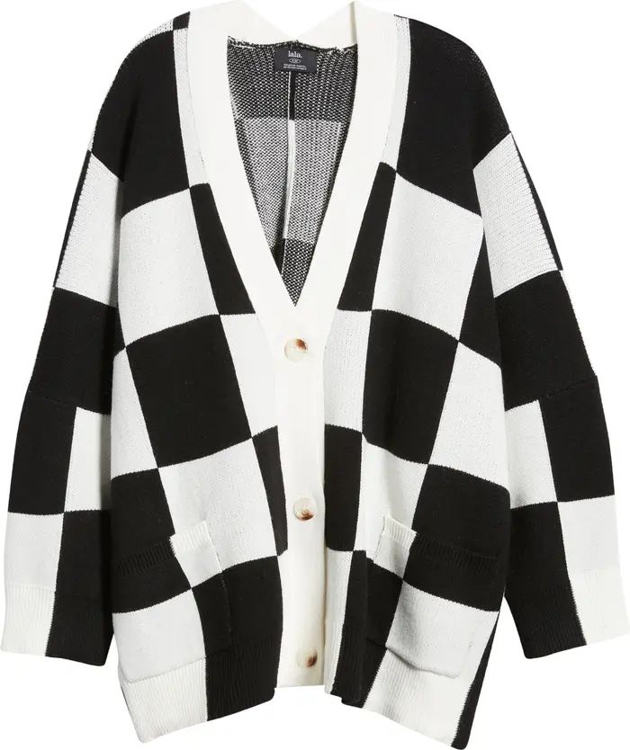 Love You Oversize Checkerboard Cardigan | Nordstrom