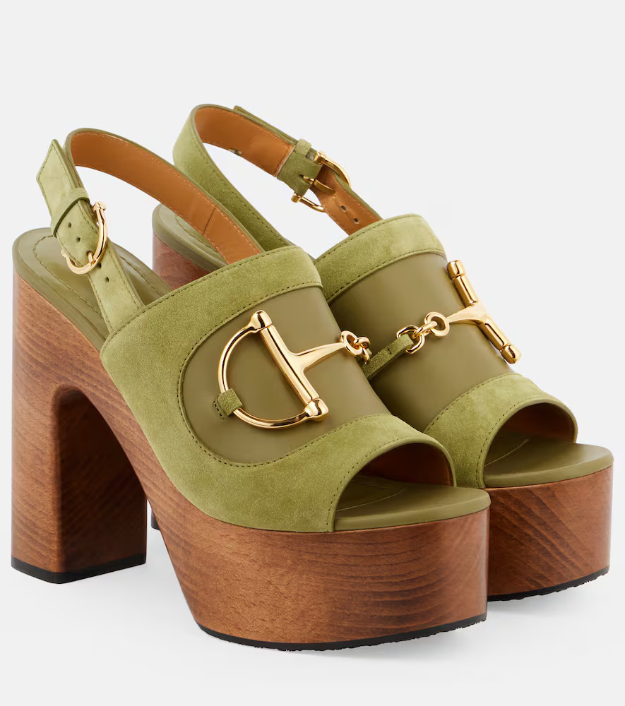 Gucci Horsebit suede slingback sandals | Mytheresa (US/CA)