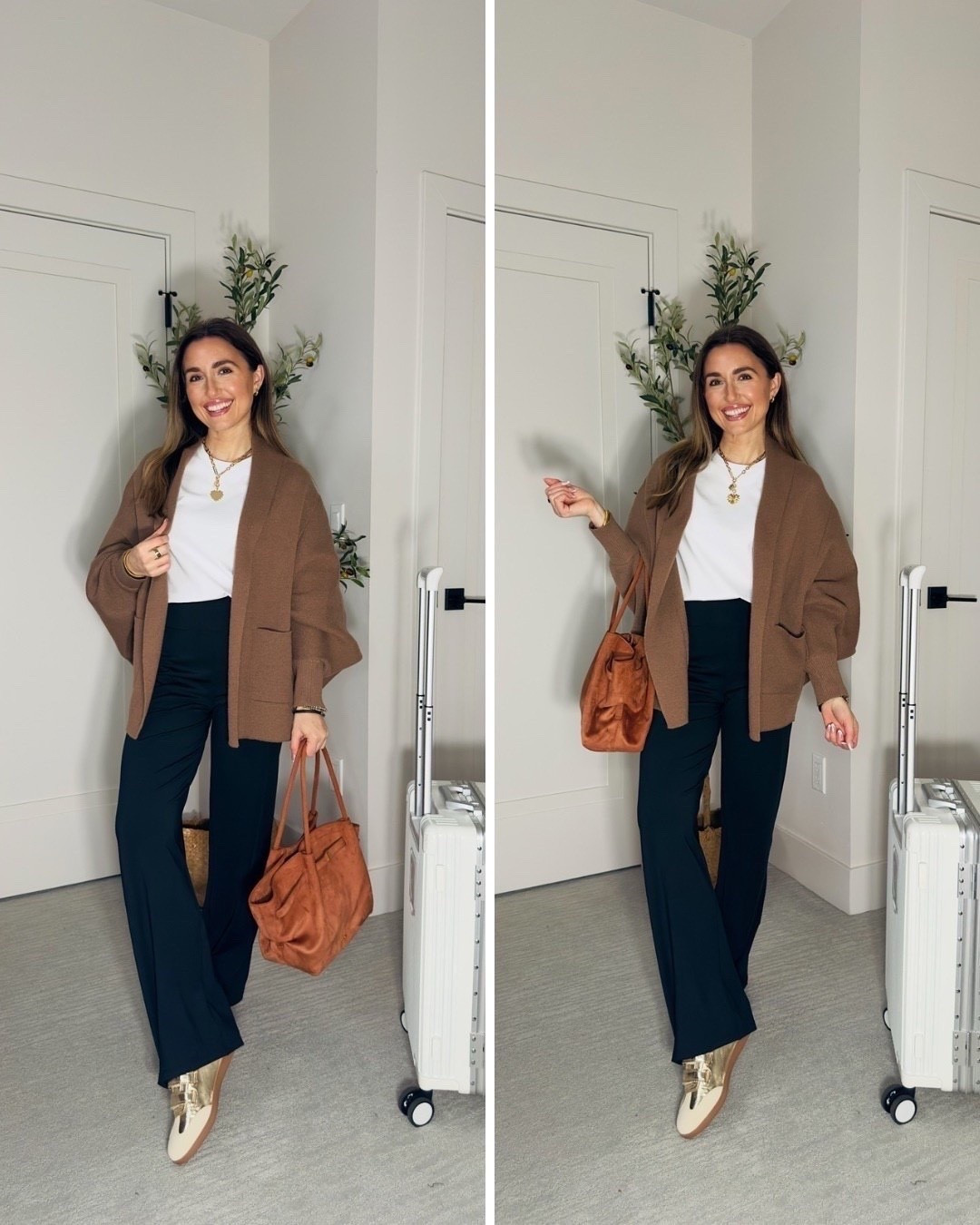 Casual chic travel look from Amazon. All closet staple pieces 

Travel outfit, airport fashion, wide leg yoga pants for work or casual wear, sneakers

#LTKTravel #LTKSeasonal