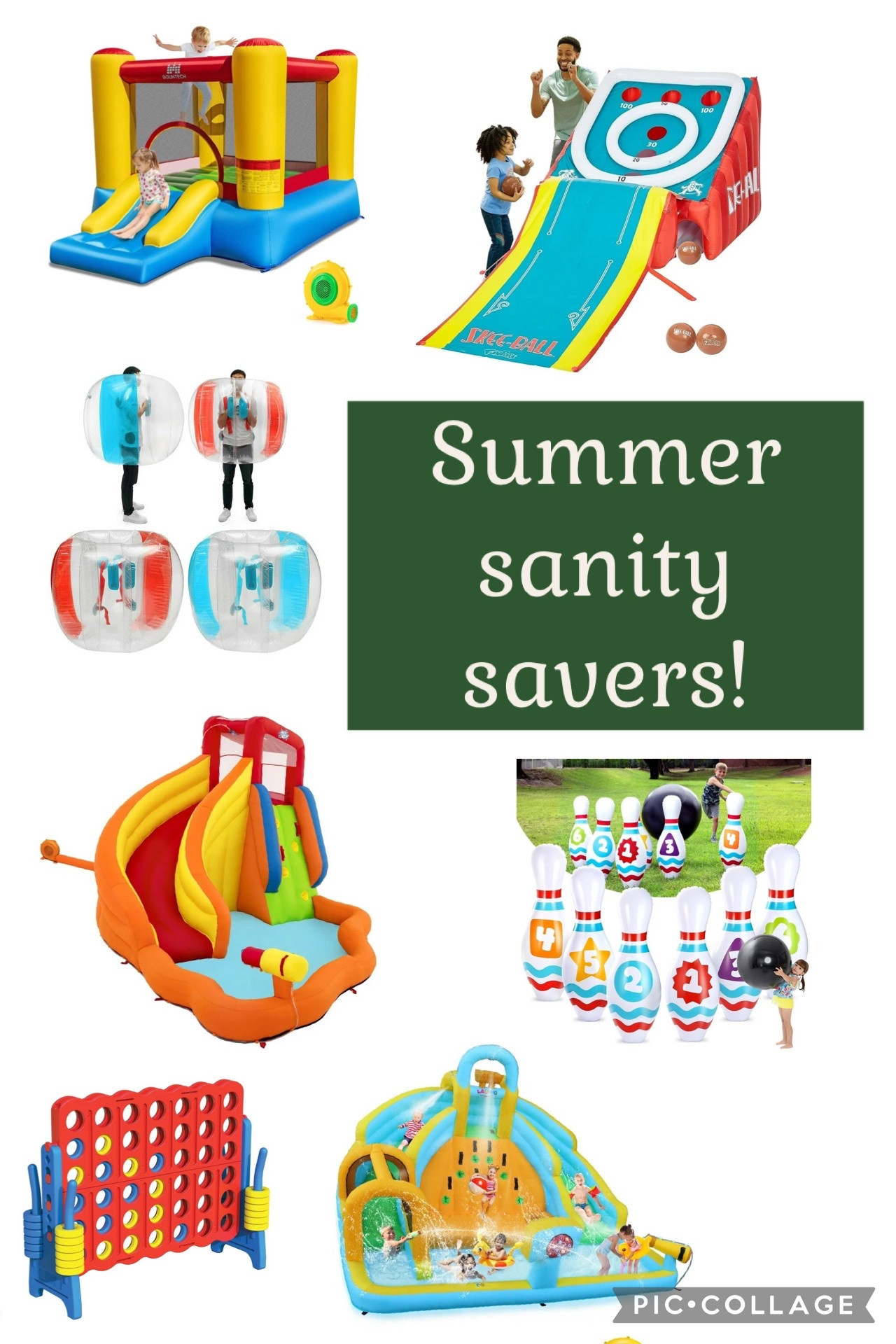 Kids backyard summer sanity savers! Worth every penny to keep them busy all summer! 

Bouncer waterslide inflatable bowling jumbo connect four ski ball backyard vacation home kids activities

#LTKKids #LTKSwim #LTKSeasonal