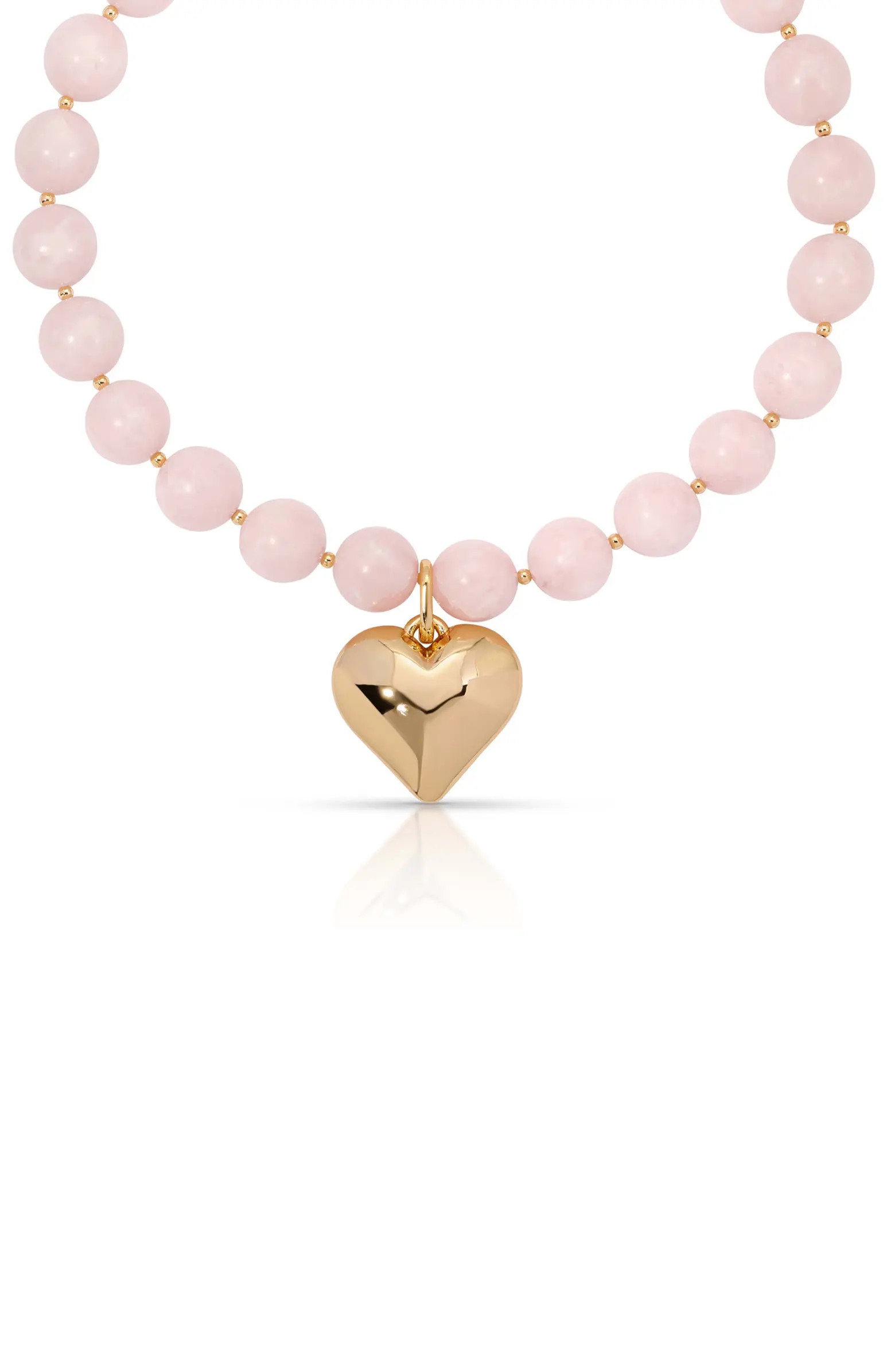 Ettika Luck & Love Stone Puffy Heart Pendant Necklace | Nordstrom | Nordstrom