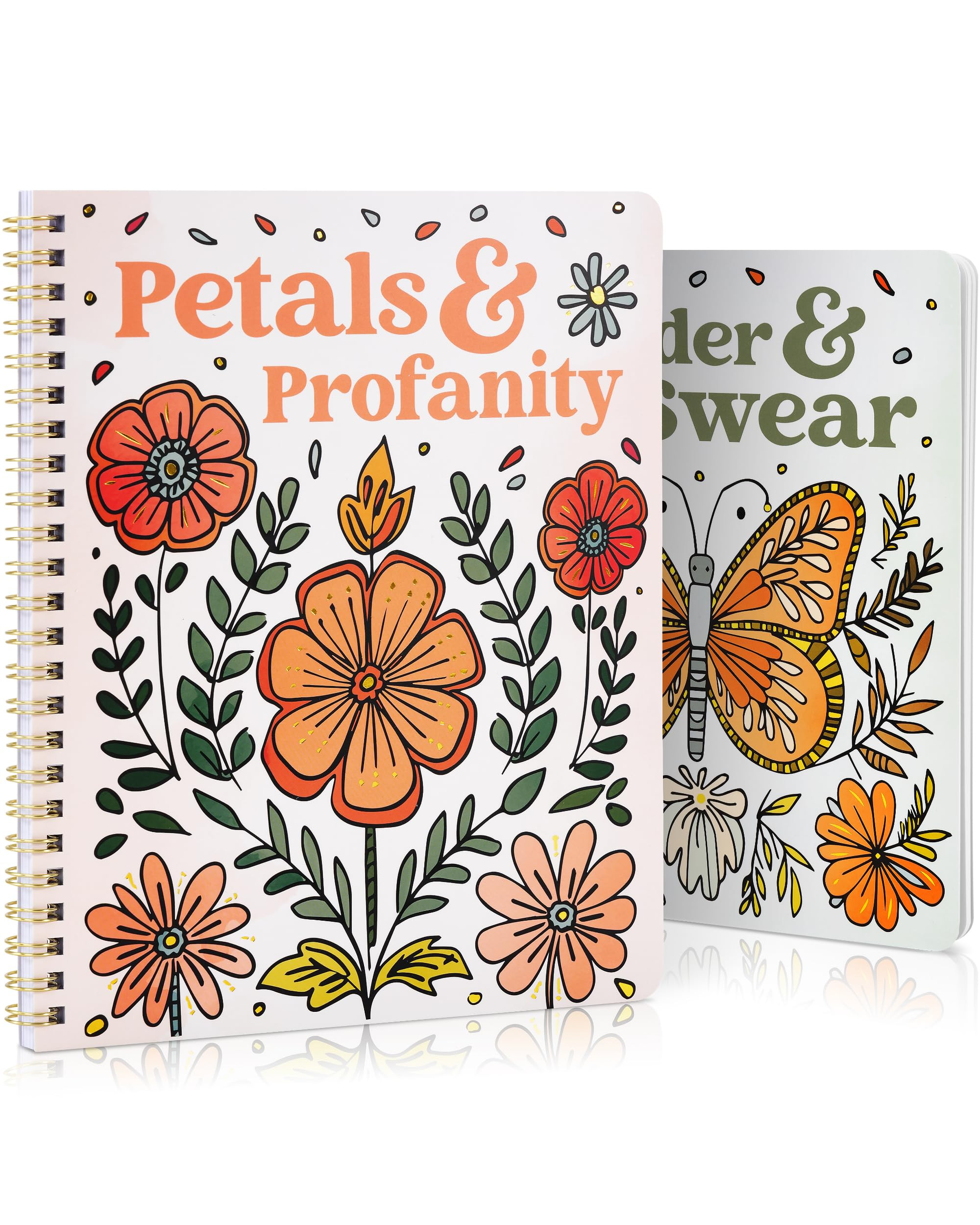 Beautiful Coloring Book Set of 2 for Adult Relaxation - Funny Coloring Books with Floral Designs ... | Amazon (US)