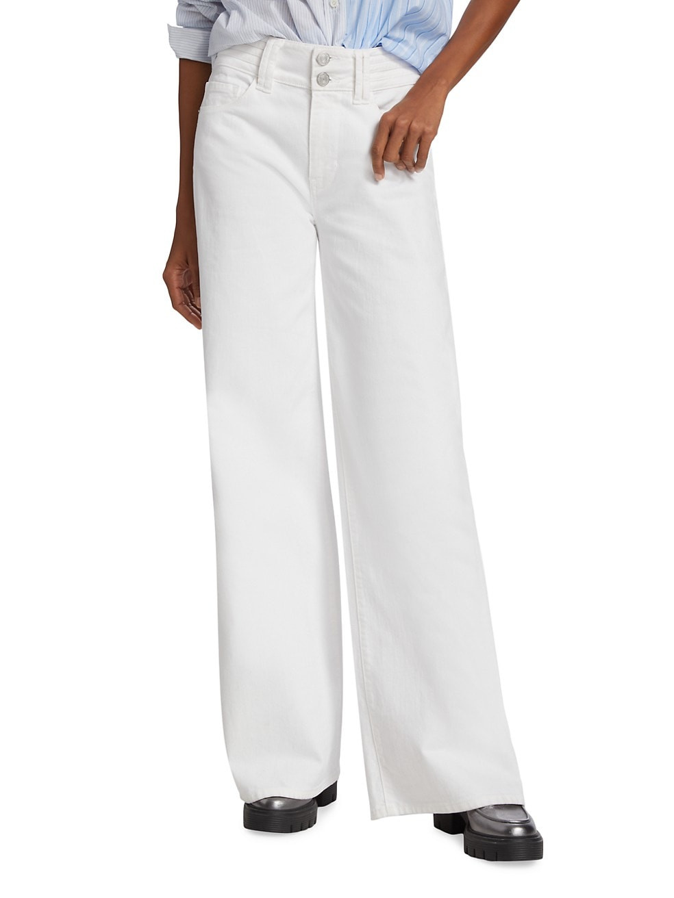 Frame Triple Binding High-Rise Stretch Wide-Leg Jeans | Saks Fifth Avenue