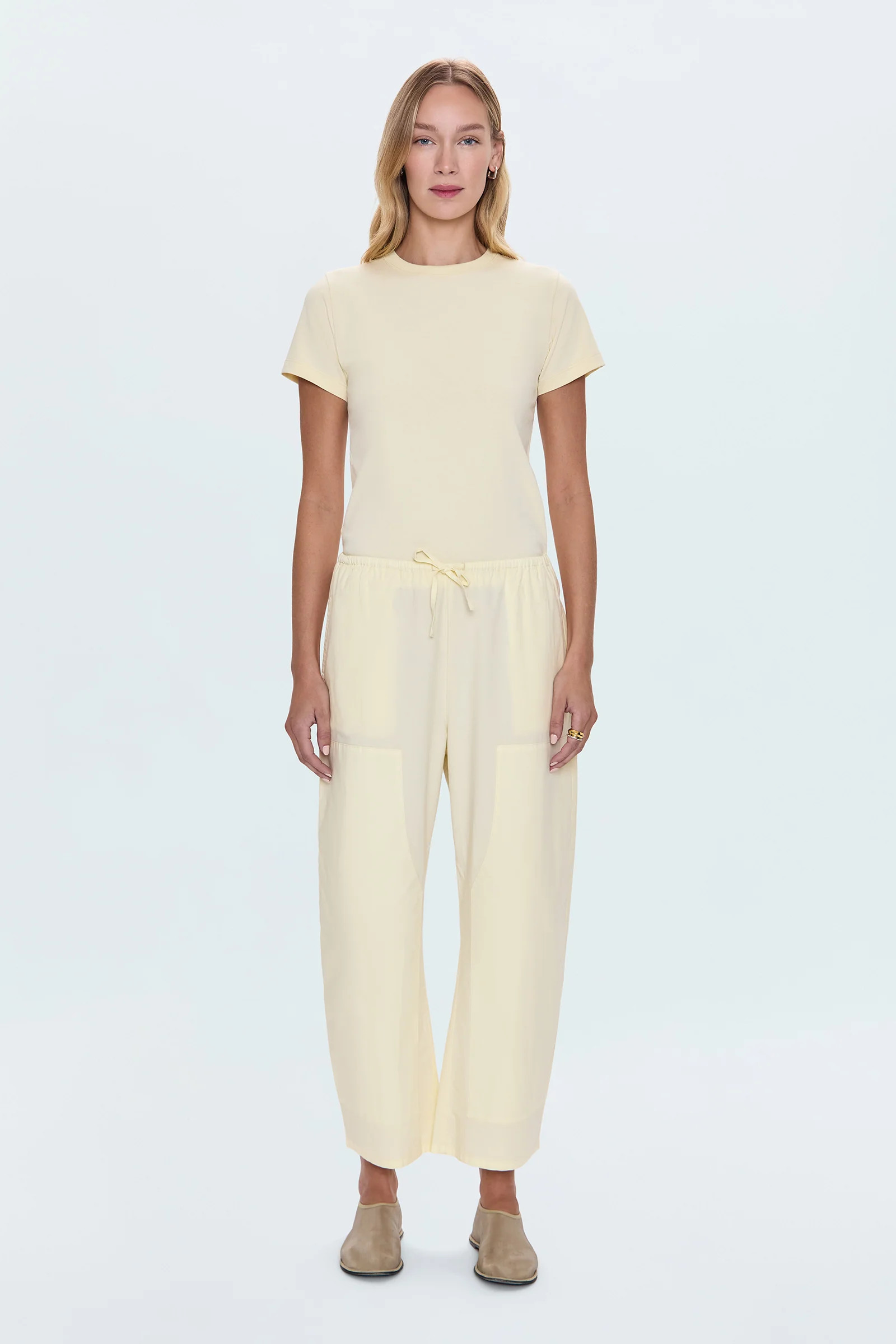Theo Drawstring Poplin Pant- Lemonade | Pistola Denim