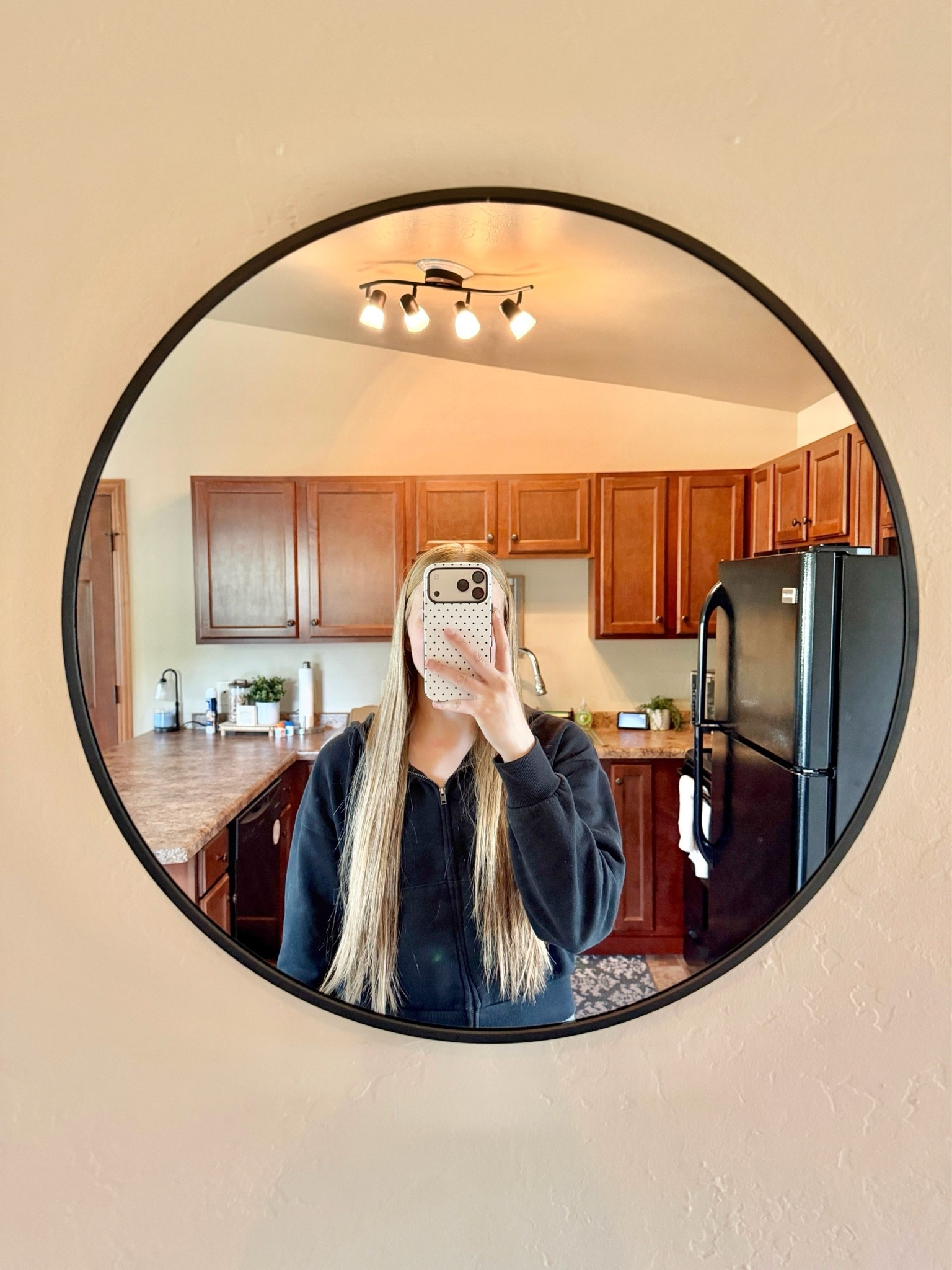 Black Round Mirror from @Target 

Home decor finds, modern farmhouse decor, iPhone 17 Pro Max phone case, Casely case, home accents, kitchen decor

#LTKHome