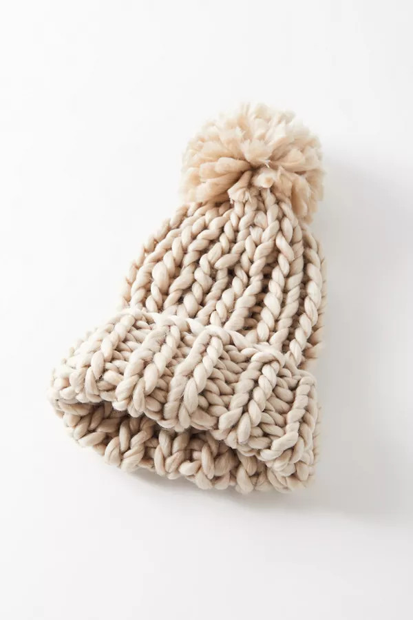Chunky Knit Pom Beanie | Urban Outfitters (US and RoW)