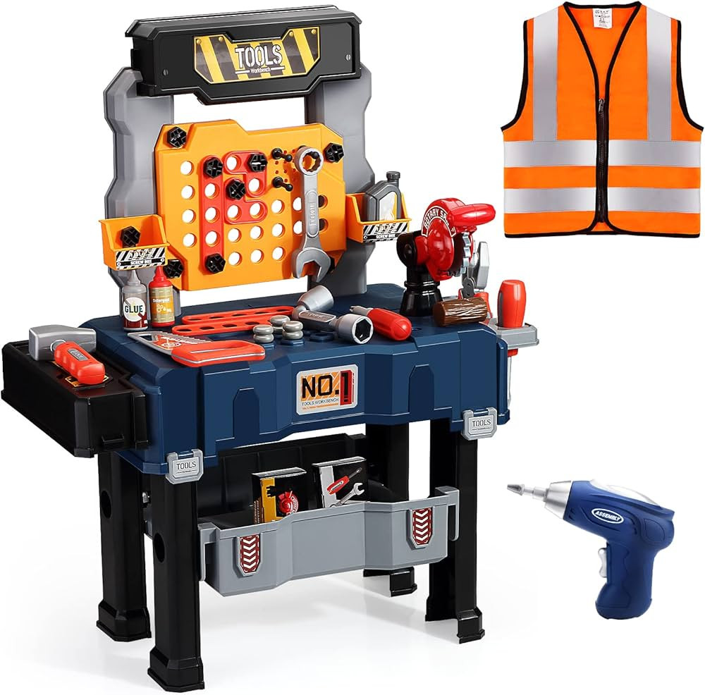 Deejoy Kids Tool Bench with Realistic Tools and Electric Drill, Transformable Kids Tool Set, Todd... | Amazon (US)