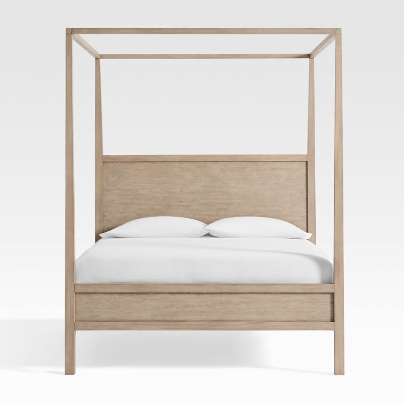 Keane Natural Queen Wood Canopy Bed + Reviews | Crate & Barrel | Crate & Barrel