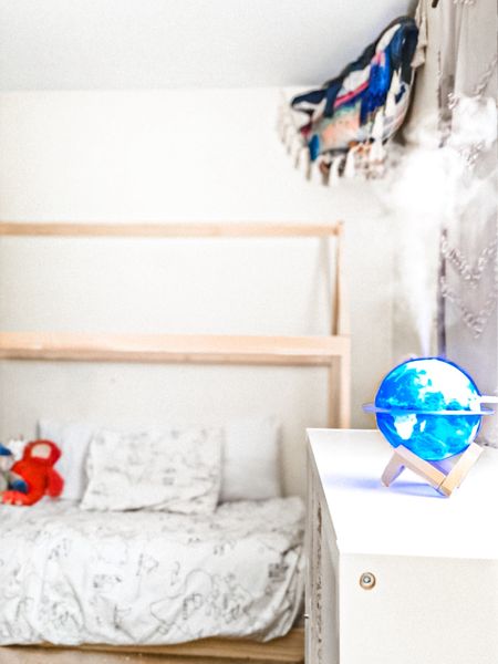 love how calming my toddlers bedroom is 🥹 I got him a diffuser to add to his bedtime routine, and try to help his (poor) sleep, and it is so cute!  

#LTKKids #LTKFindsUnder50 #LTKHome