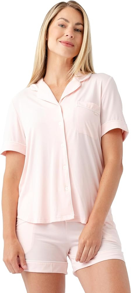 Cozy Earth Women’s Short Sleeve Pajama Set - Relaxed Fit with Adjustable Waistband & Side Pocke... | Amazon (US)