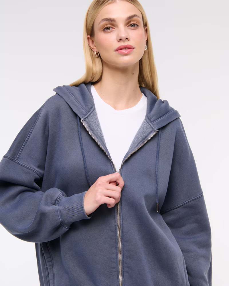 Essential Oversized Sunday Hooded Full-Zip | Abercrombie & Fitch (US)