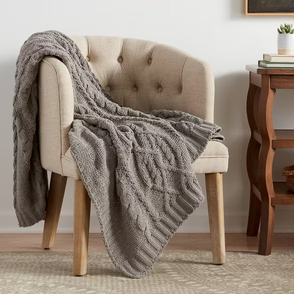 Cable Knit Chenille Throw Blanket - Threshold™ | Target