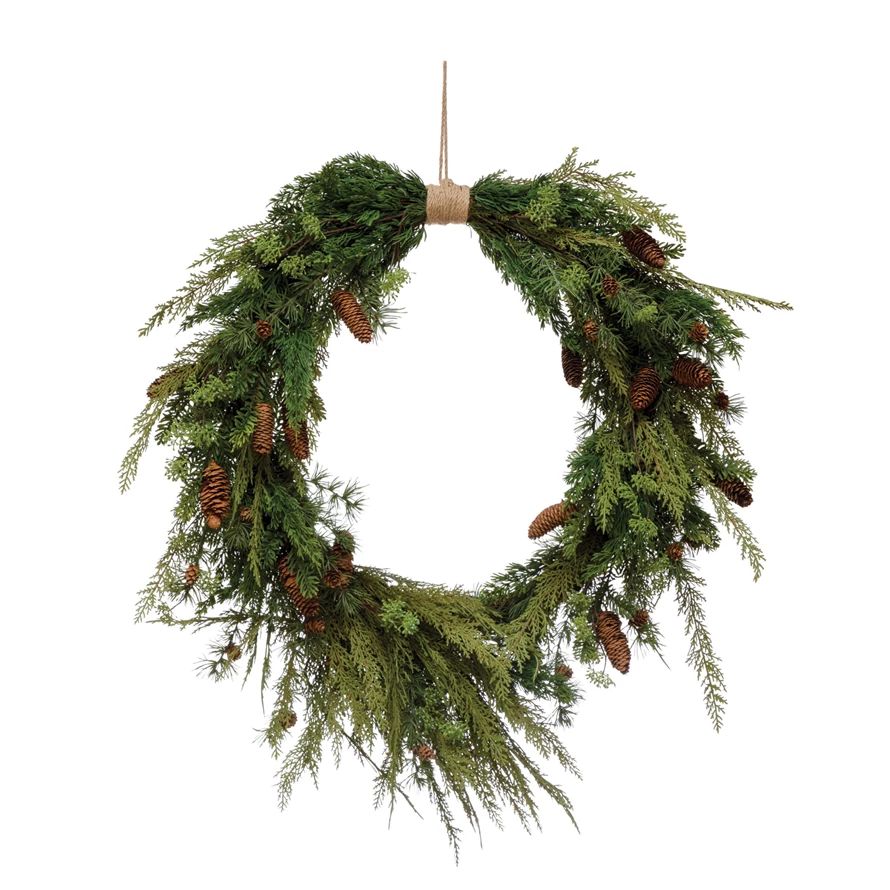 CEDAR & PINECONE WREATH - 305 Deco Living | 305 Deco Living & Co