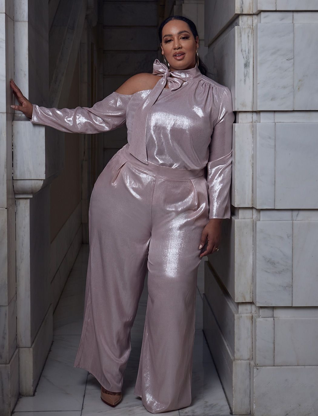 Lame Wide Leg Pant | Eloquii