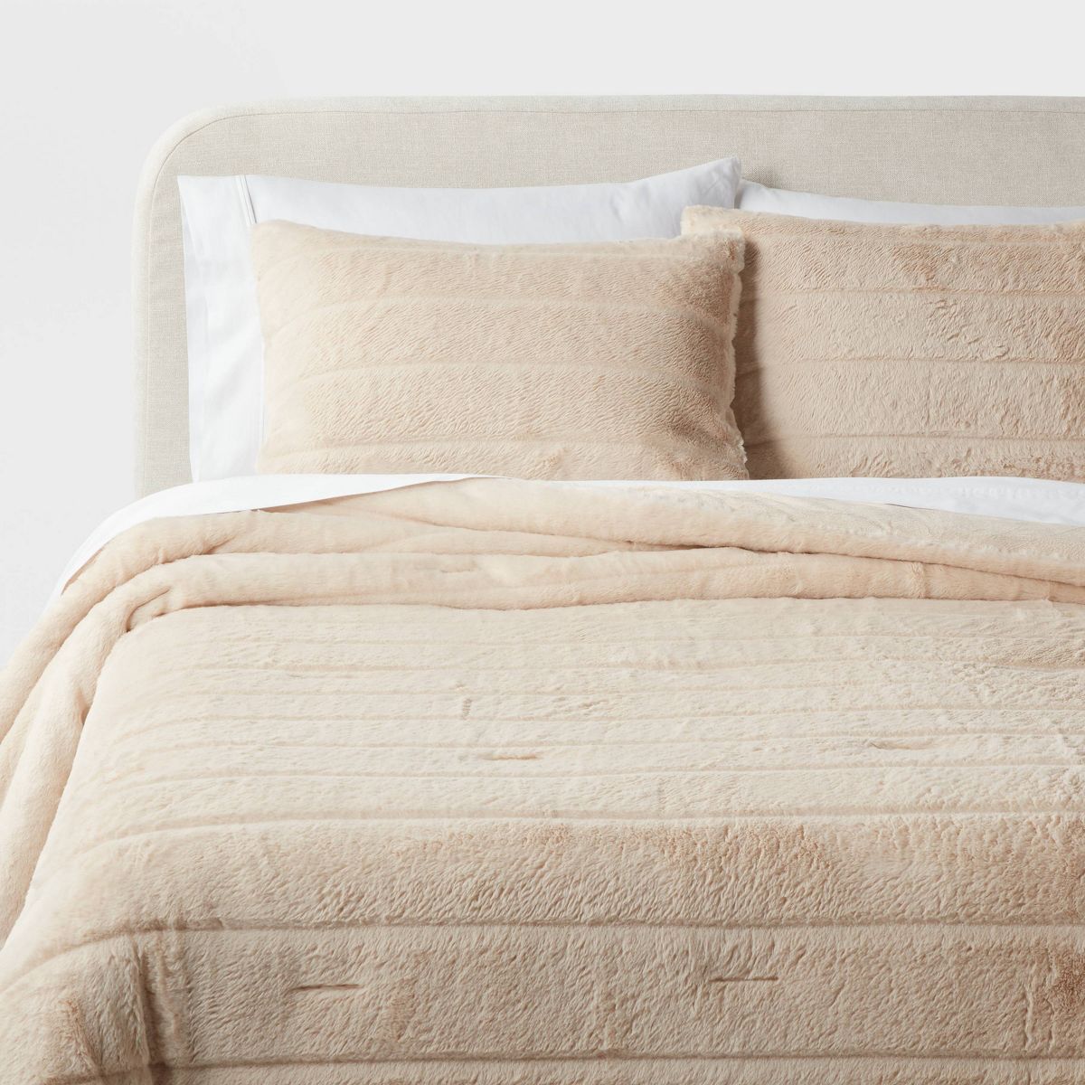 3pc Luxe Faux Fur Comforter and Sham Set - Threshold™ | Target