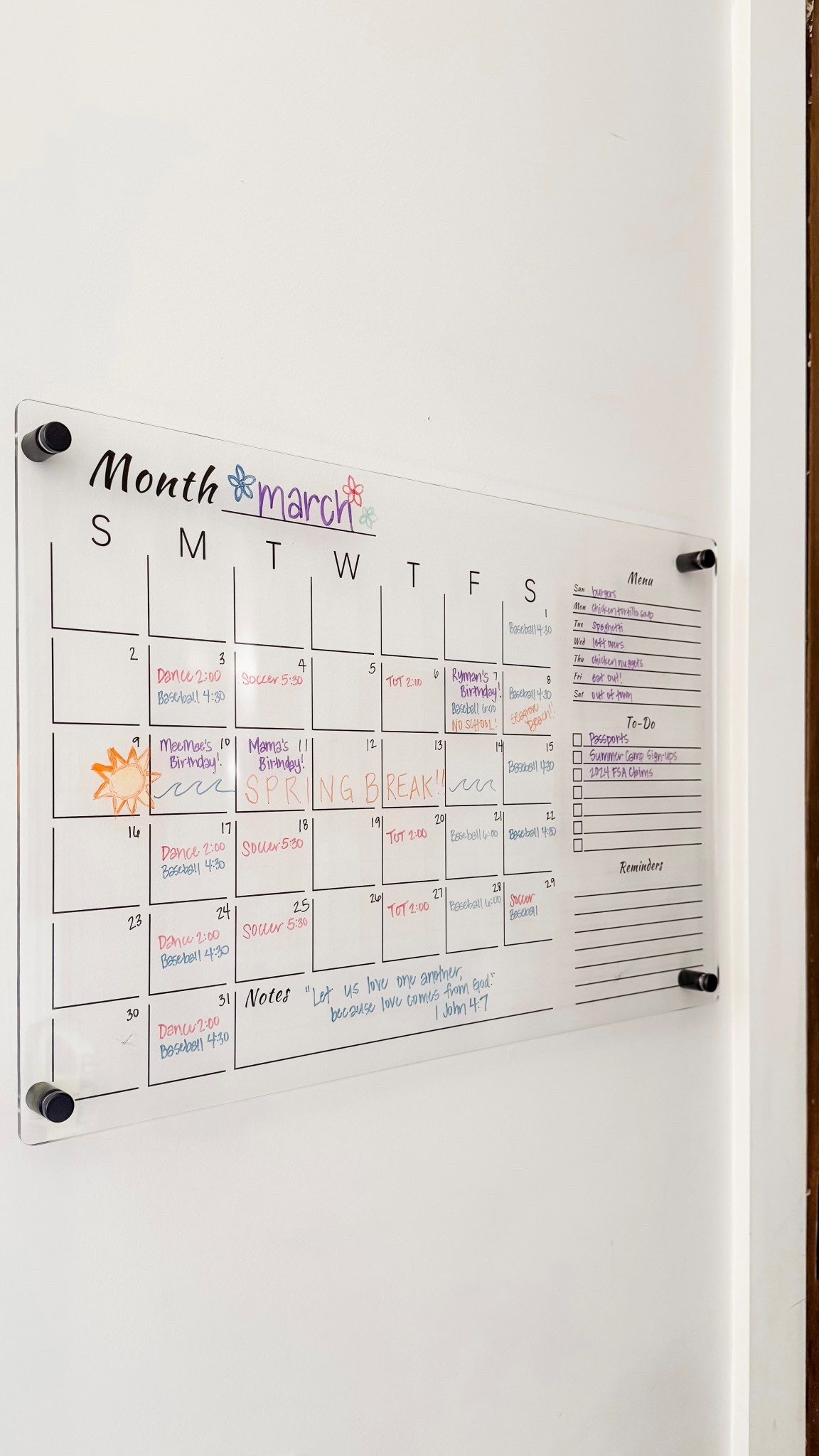 This simple acrylic calendar has been keeping my family organized! Who knew summers were so busy??? It came with all the colorful dry erase markers - enough to color code everything and let me
Check in quickly for the day to see what we have going on! It also helps my husband and kids  keep up with our schedule! Love this Amazon find!

#LTKSaleAlert #LTKFamily #LTKHome