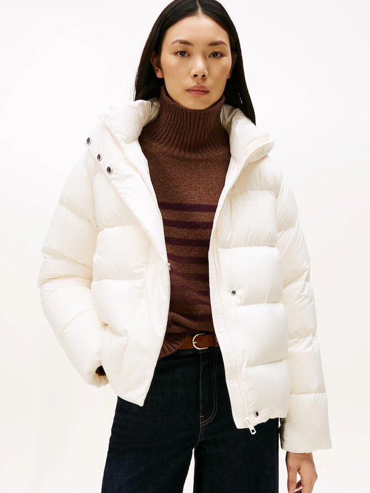Tommy Hilfiger White Down Hooded Puffer Jacket | Next US