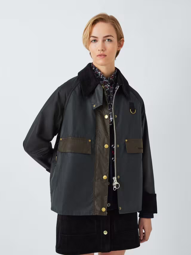 BarbourTomorrow's Archive Aspall Waxed Jacket, Navy/Multi | John Lewis (UK)