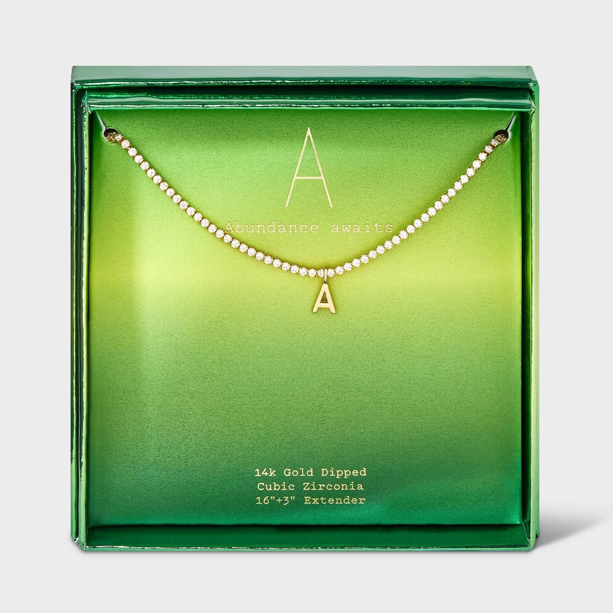 14K Gold Dipped Cup Cubic Zirconia Chain Pendant Necklace - A New Day™ Gold | Target