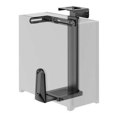 Mount-It! Heavy Duty Under Desk Computer Wall Mount | Height Adjustable CPU Holder with Sliding Tracks | 44 Lbs. Weight Capacity | Black | Target